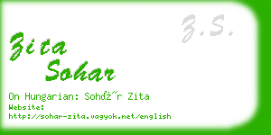 zita sohar business card